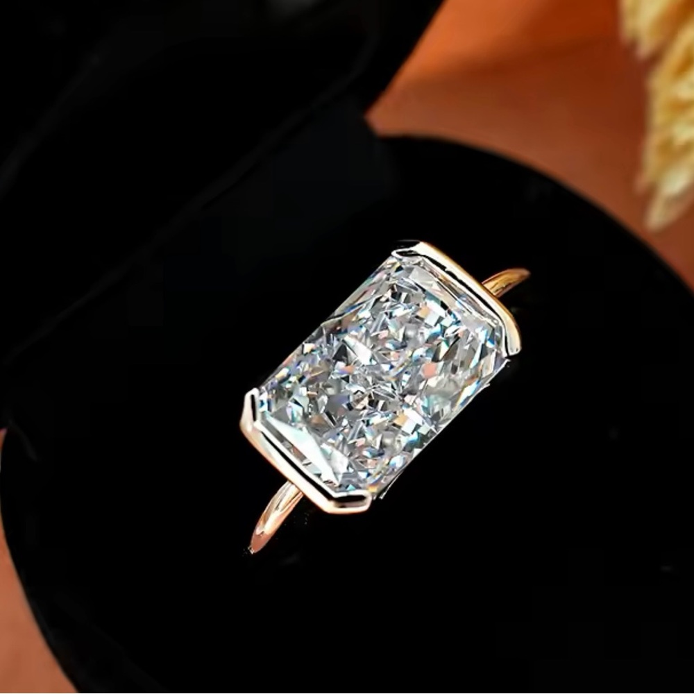 14k 3ct Radiant Cut Ring - Picture 4 of 16